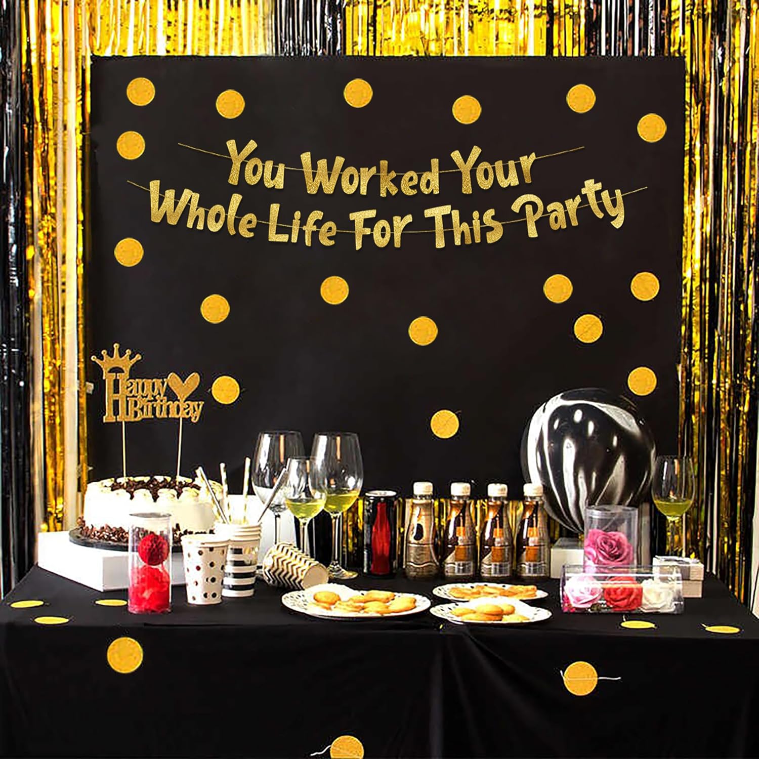 Retirement Party Decorations Y - Party Banner Gold reseña y precio
